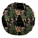 Christmas Vector Seamless Tree Pattern Large 18  Premium Flano Round Cushions