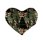 Christmas Vector Seamless Tree Pattern Standard 16  Premium Flano Heart Shape Cushions