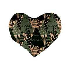 Christmas Vector Seamless Tree Pattern Standard 16  Premium Flano Heart Shape Cushions from ArtsNow.com Back