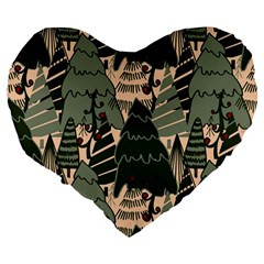 Christmas Vector Seamless Tree Pattern Large 19  Premium Flano Heart Shape Cushions from ArtsNow.com Back