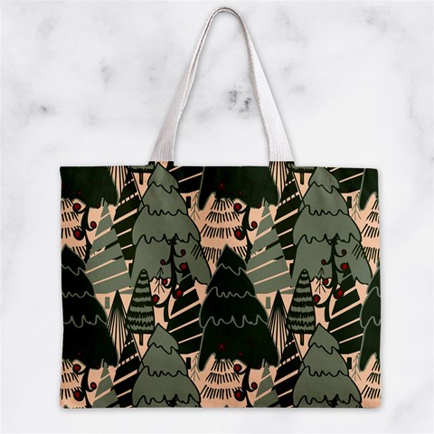 Christmas Vector Seamless Tree Pattern Zipper Mini Tote Bag from ArtsNow.com Front