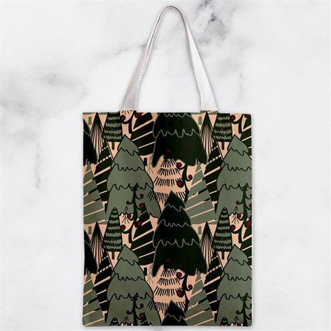 Christmas Vector Seamless Tree Pattern Zipper Classic Tote Bag from ArtsNow.com Back