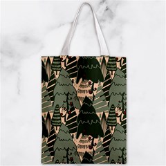 Christmas Vector Seamless Tree Pattern Zipper Classic Tote Bag from ArtsNow.com Back