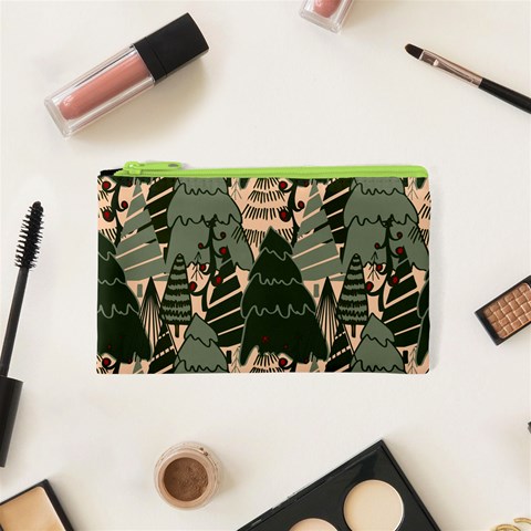 Christmas Vector Seamless Tree Pattern Cosmetic Bag (XS) from ArtsNow.com Front