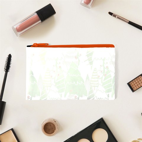 Christmas Vector Seamless Tree Pattern Cosmetic Bag (XS) from ArtsNow.com Front