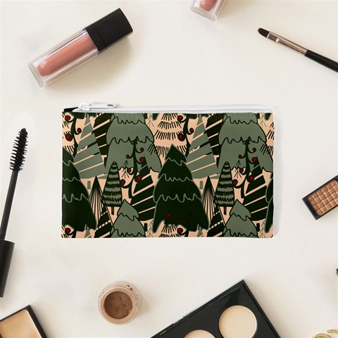 Christmas Vector Seamless Tree Pattern Cosmetic Bag (XS) from ArtsNow.com Front