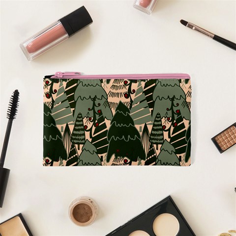 Christmas Vector Seamless Tree Pattern Cosmetic Bag (XS) from ArtsNow.com Front