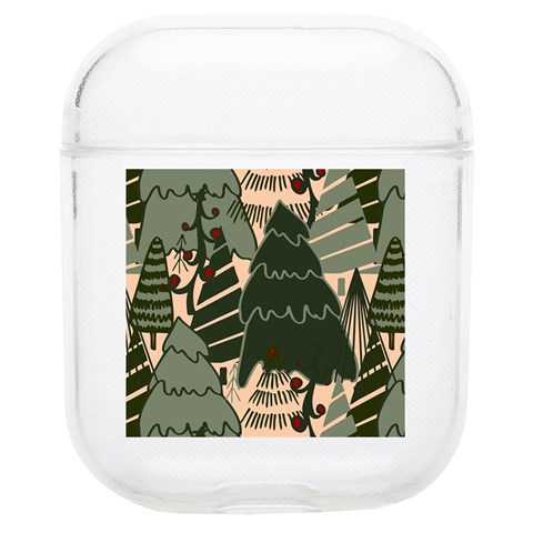 Christmas Vector Seamless Tree Pattern AirPods 1/2 Case from ArtsNow.com Front