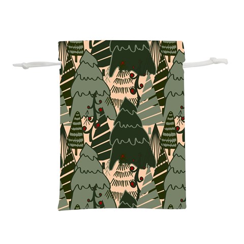 Christmas Vector Seamless Tree Pattern Lightweight Drawstring Pouch (L) from ArtsNow.com Front