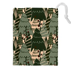 Christmas Vector Seamless Tree Pattern Drawstring Pouch (4XL) from ArtsNow.com Front