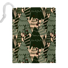 Christmas Vector Seamless Tree Pattern Drawstring Pouch (5XL) from ArtsNow.com Back