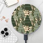 Christmas Vector Seamless Tree Pattern Wireless Fast Charger(White)