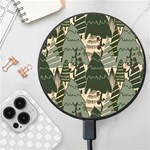 Christmas Vector Seamless Tree Pattern Wireless Fast Charger(Black)