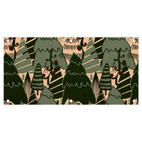 Christmas Vector Seamless Tree Pattern Banner and Sign 4  x 2  from ArtsNow.com Front