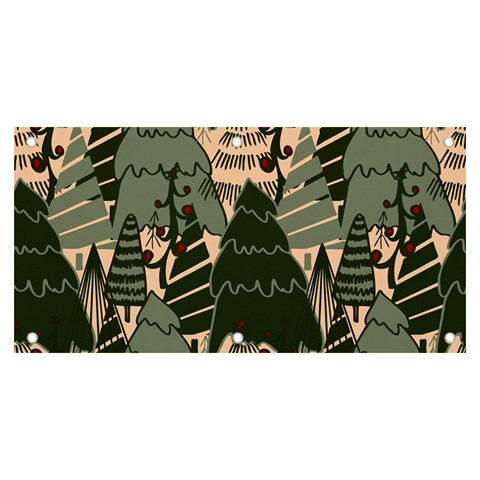 Christmas Vector Seamless Tree Pattern Banner and Sign 6  x 3  from ArtsNow.com Front