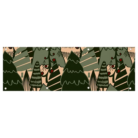 Christmas Vector Seamless Tree Pattern Banner and Sign 9  x 3  from ArtsNow.com Front
