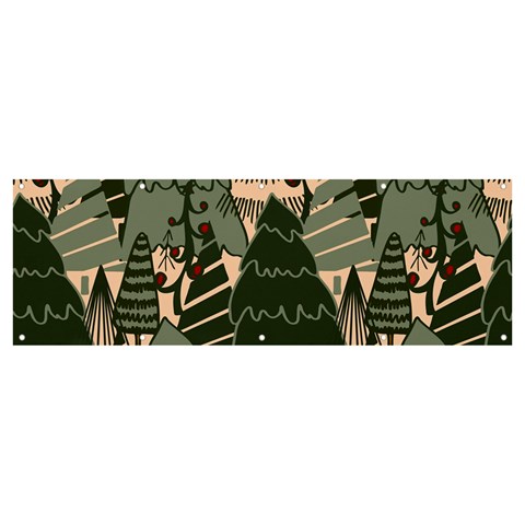 Christmas Vector Seamless Tree Pattern Banner and Sign 12  x 4  from ArtsNow.com Front