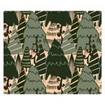 Christmas Vector Seamless Tree Pattern Premium Plush Fleece Blanket (Small)
