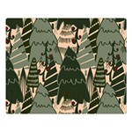 Christmas Vector Seamless Tree Pattern Premium Plush Fleece Blanket (Large)