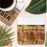 Christmas Vector Seamless Tree Pattern Marble Wood Coaster (Square)