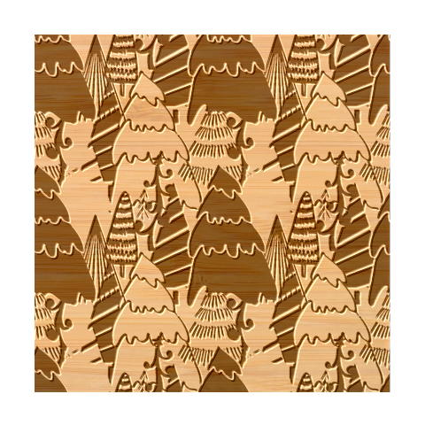 Christmas Vector Seamless Tree Pattern Bamboo Coaster Set from ArtsNow.com Coaster 1
