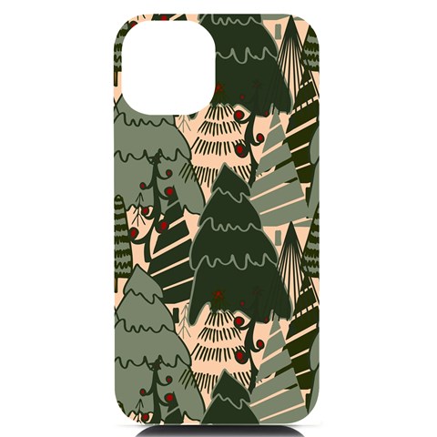 Christmas Vector Seamless Tree Pattern iPhone 14 Black UV Print Case from ArtsNow.com Front