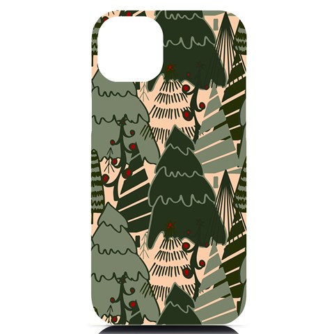 Christmas Vector Seamless Tree Pattern iPhone 14 Plus Black UV Print Case from ArtsNow.com Front