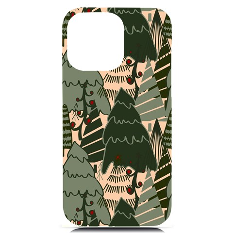 Christmas Vector Seamless Tree Pattern iPhone 14 Pro Max Black UV Print Case from ArtsNow.com Front