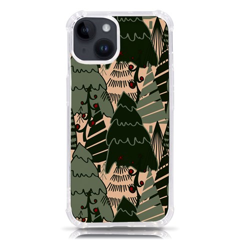 Christmas Vector Seamless Tree Pattern iPhone 14 TPU UV Print Case from ArtsNow.com Front
