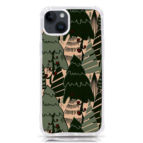 Christmas Vector Seamless Tree Pattern iPhone 14 Plus TPU UV Print Case from ArtsNow.com Front