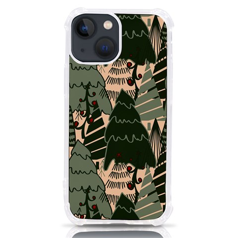 Christmas Vector Seamless Tree Pattern iPhone 13 mini TPU UV Print Case from ArtsNow.com Front
