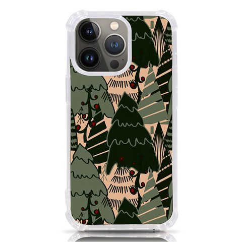 Christmas Vector Seamless Tree Pattern iPhone 13 Pro TPU UV Print Case from ArtsNow.com Front