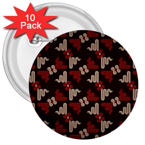 Oriental Dragon Motif Pattern 3  Buttons (10 pack)  from ArtsNow.com Front