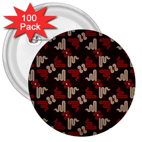 Oriental Dragon Motif Pattern 3  Buttons (100 pack)  from ArtsNow.com Front