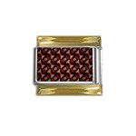 Oriental Dragon Motif Pattern Gold Trim Italian Charm (9mm)