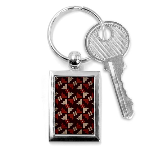 Oriental Dragon Motif Pattern Key Chain (Rectangle) from ArtsNow.com Front