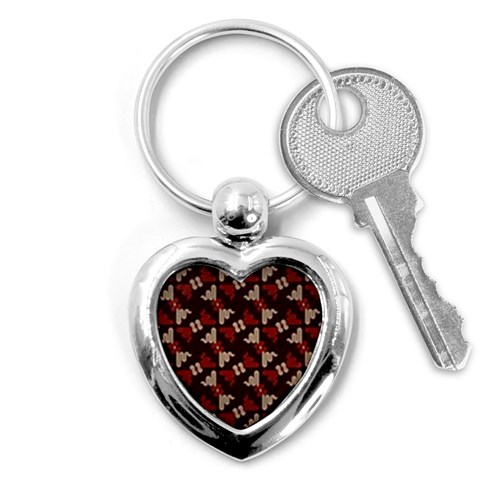 Oriental Dragon Motif Pattern Key Chain (Heart) from ArtsNow.com Front