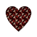 Oriental Dragon Motif Pattern Heart Magnet