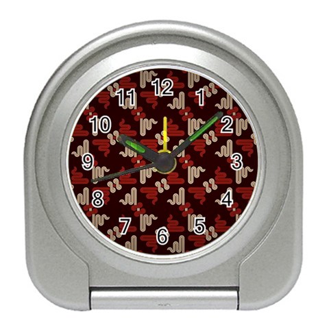 Oriental Dragon Motif Pattern Travel Alarm Clock from ArtsNow.com Front