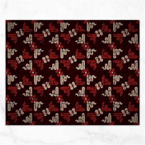 Oriental Dragon Motif Pattern Rectangular Jigsaw Puzzl from ArtsNow.com Front