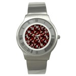 Oriental Dragon Motif Pattern Stainless Steel Watch