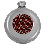 Oriental Dragon Motif Pattern Round Hip Flask (5 oz)