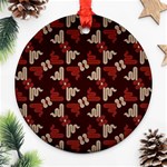 Oriental Dragon Motif Pattern Round Ornament (Two Sides)