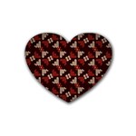 Oriental Dragon Motif Pattern Rubber Coaster (Heart)