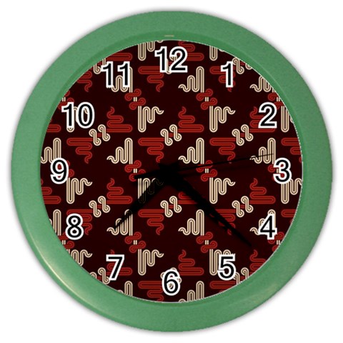 Oriental Dragon Motif Pattern Color Wall Clock from ArtsNow.com Front