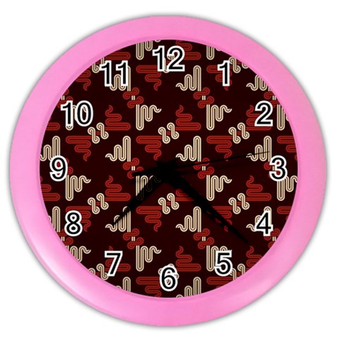 Oriental Dragon Motif Pattern Color Wall Clock from ArtsNow.com Front