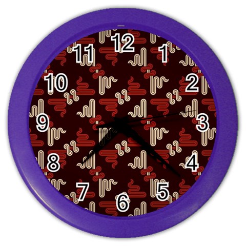 Oriental Dragon Motif Pattern Color Wall Clock from ArtsNow.com Front