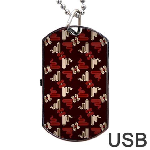 Oriental Dragon Motif Pattern Dog Tag USB Flash (One Side) from ArtsNow.com Front