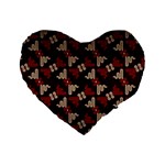 Oriental Dragon Motif Pattern Standard 16  Premium Heart Shape Cushions