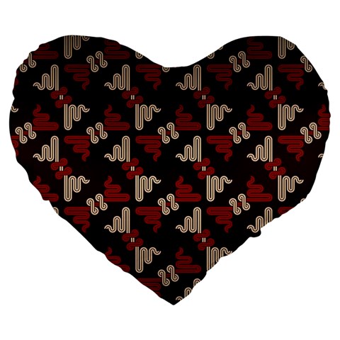 Oriental Dragon Motif Pattern Large 19  Premium Heart Shape Cushions from ArtsNow.com Front